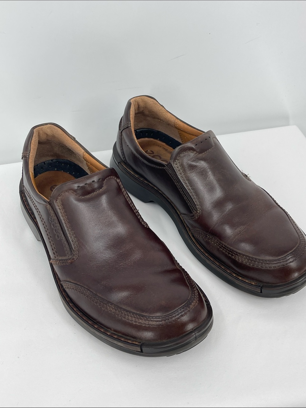 Ecco Men’s Dark Brown Leather Slip-On Loafers SIZE 42